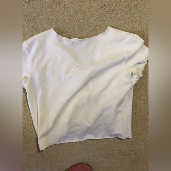 White Tie up Crop Top - Picture 3 of 4